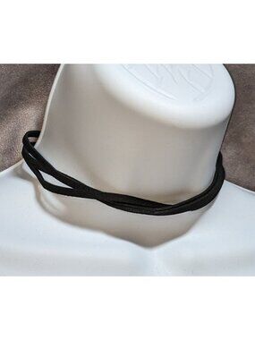 Black Faux Suede Triple Strand Choker Necklace